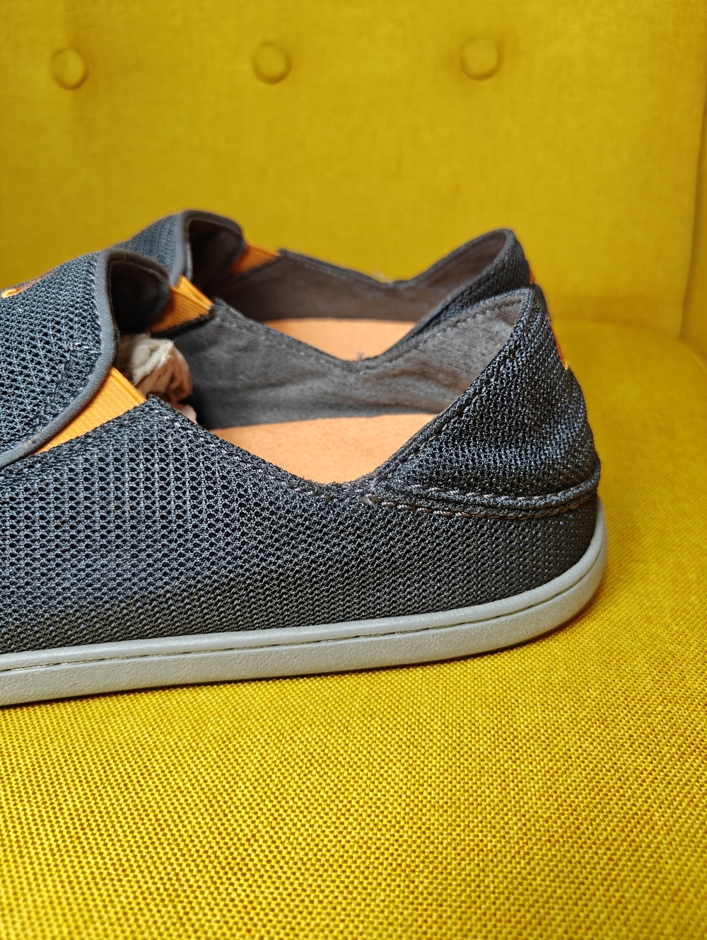 Olukai Men's Nohea Mesh Slip On Casual Shoes Graphite Orange Size 10 - Picture 4 of 8